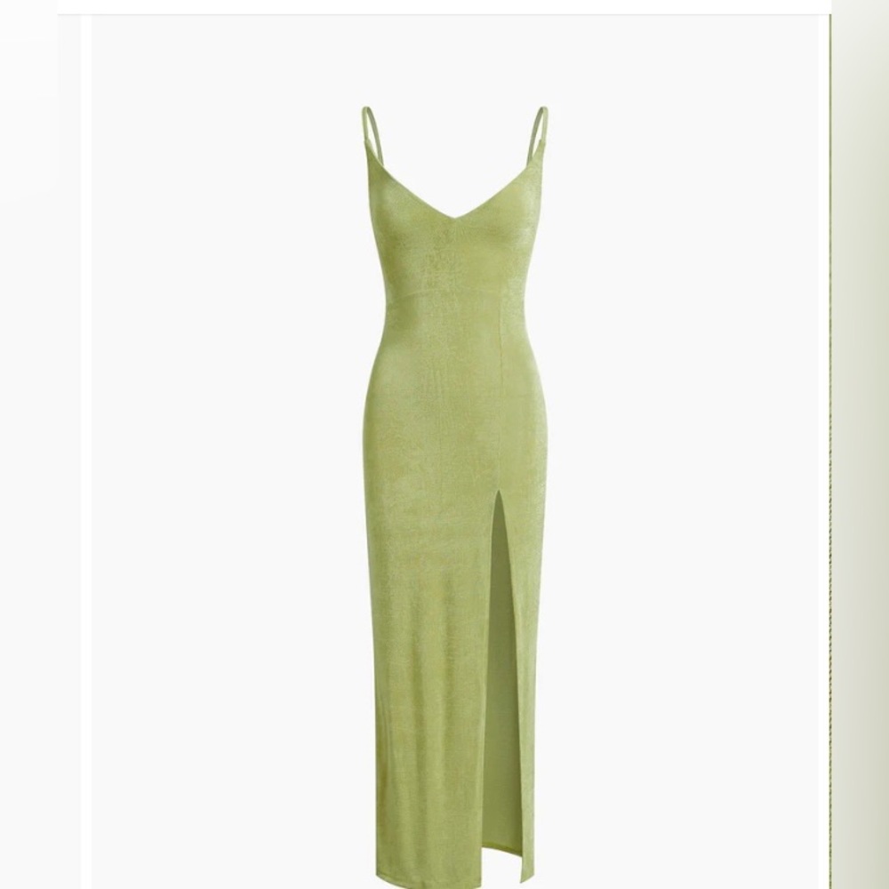 Commense Green Slip Midi Dress